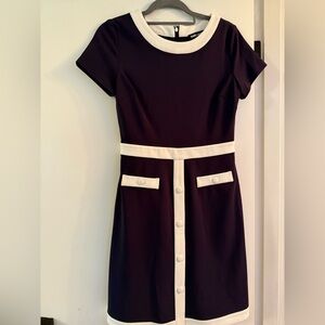 Karl Lagerfeld Navy and White Mini Dress